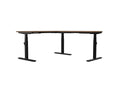 Leap Single Desk L - shape Standing Height Adjustable Desk - SKU: Frame: LP/S3S8050/BLK + LEAP/L - EXT/BLK + Tops: E - 25 - DPS1670/AW + S - T1060/AW
