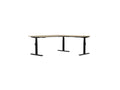Leap Single Desk L - shape Standing Height Adjustable Desk - SKU: Frame: LP/S3S8050/BLK + LEAP/L - EXT/BLK + Tops: E - 25 - T1880/UO + S - T1060/UO