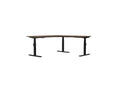 Leap Single Desk L - shape Standing Height Adjustable Desk - SKU: Frame: LP/S3S8050/BLK + LEAP/L - EXT/BLK + Tops: E - 25 - TP1880/AW + S - T1060/AW