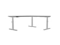 Leap Single Desk L - shape Standing Height Adjustable Desk - SKU: Frame: LP/S3S8050/SLV + LEAP/L - EXT/SLV + Tops: E - 25 - TP1870/GR + S - T1060/GRTHATSMYOFFICE