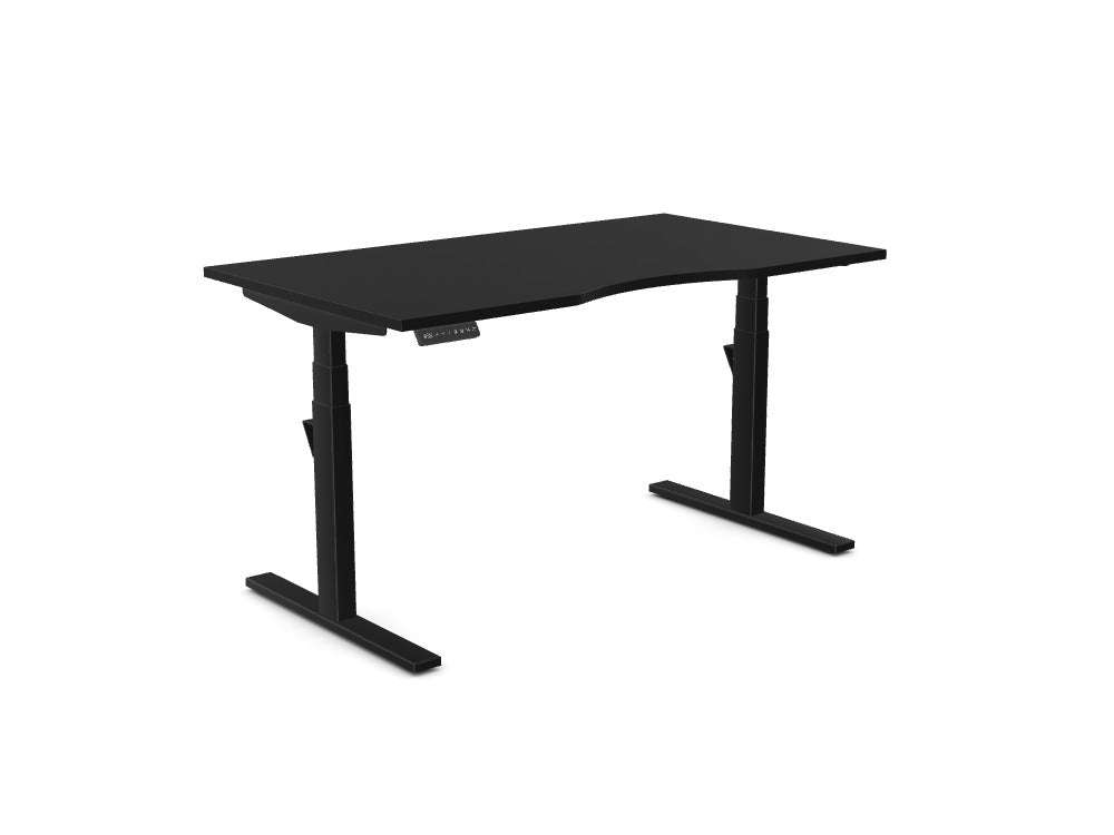 Leap Single Desk - Standing Height Adjustable Desk - SKU: Frame: LP/S3S8050/BLK + Top: E - 18 - DPS1480/BK