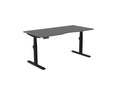 Leap Single Desk - Standing Height Adjustable Desk - SKU: Frame: LP/S3S8050/BLK + Top: E-25-DPS1680/GRTHATSMYOFFICE