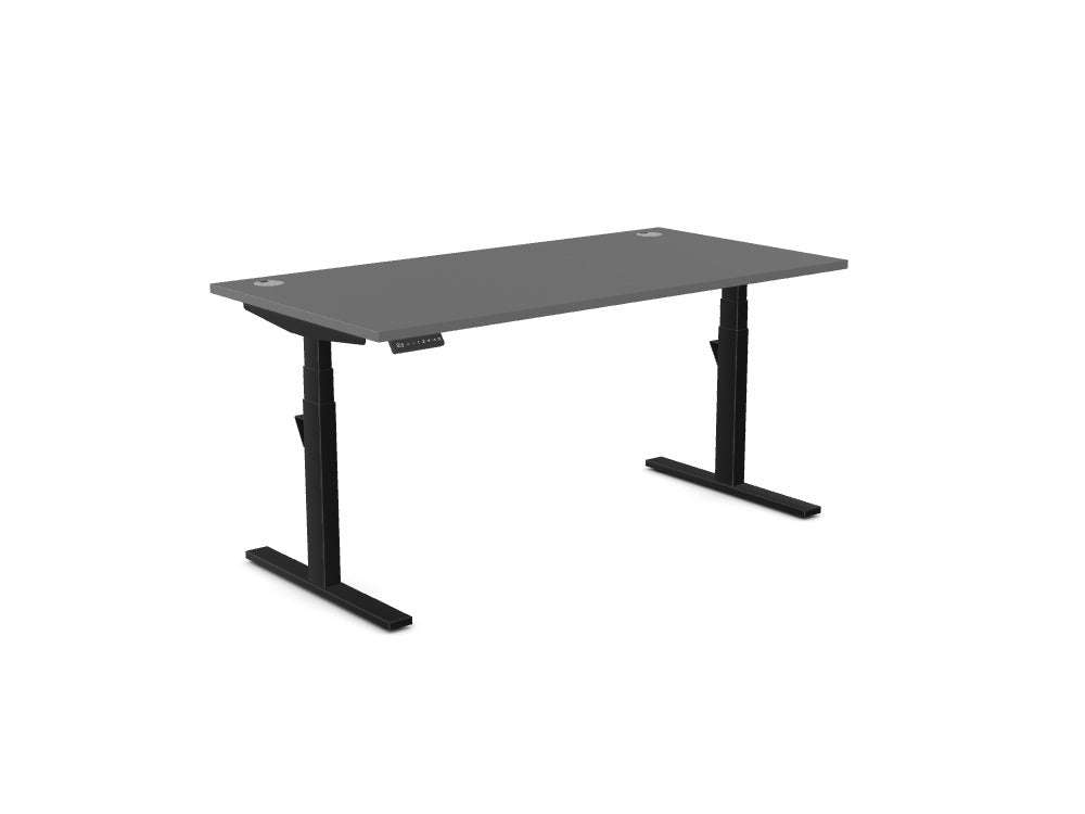 Leap Single Desk - Standing Height Adjustable Desk - SKU: Frame: LP/S3S8050/BLK + Top: E - 25 - TP1680/GR