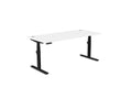 Leap Single Desk - Standing Height Adjustable Desk - SKU: Frame: LP/S3S8050/BLK + Top: E - 25 - TP1880/WH