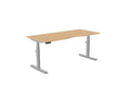 Leap Single Desk - Standing Height Adjustable Desk - SKU: Frame: LP/S3S8050/SLV + Top: E - 25 - DPS1880/BE