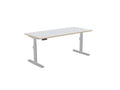 Leap Single Desk - Standing Height Adjustable Desk - SKU: Frame: LP/S3S8050/SLV + Top: P - T1880/GY