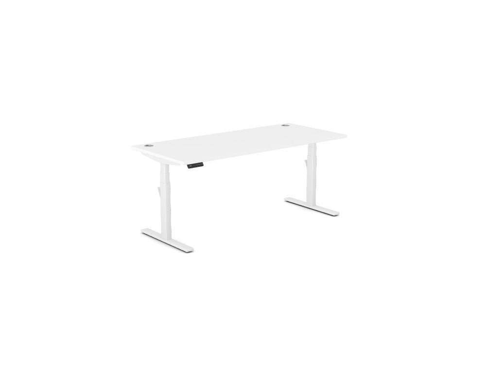 Leap Single Desk - Standing Height Adjustable Desk - SKU: Frame: LP/S3S8050/WHT + Top: E - 25 - TP1880/WH