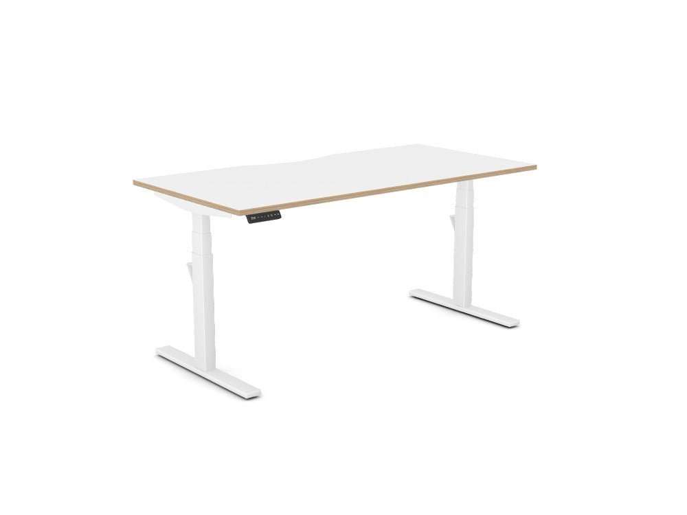 Leap Single Desk - Standing Height Adjustable Desk - SKU: Frame: LP/S3S8050/WHT + Top: P - DPS1680/WHTHATSMYOFFICE