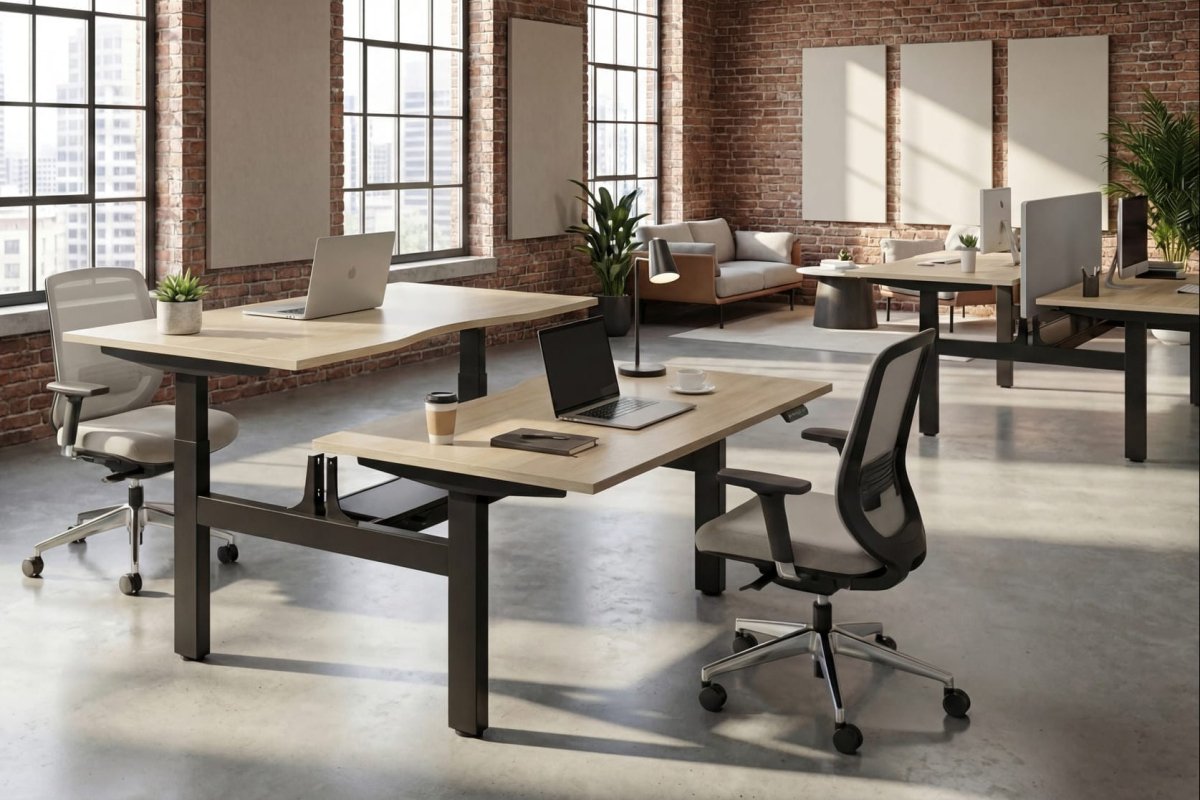 Levanta AV8 2 person Sit stand Desk Double 120, to 180cm Wide