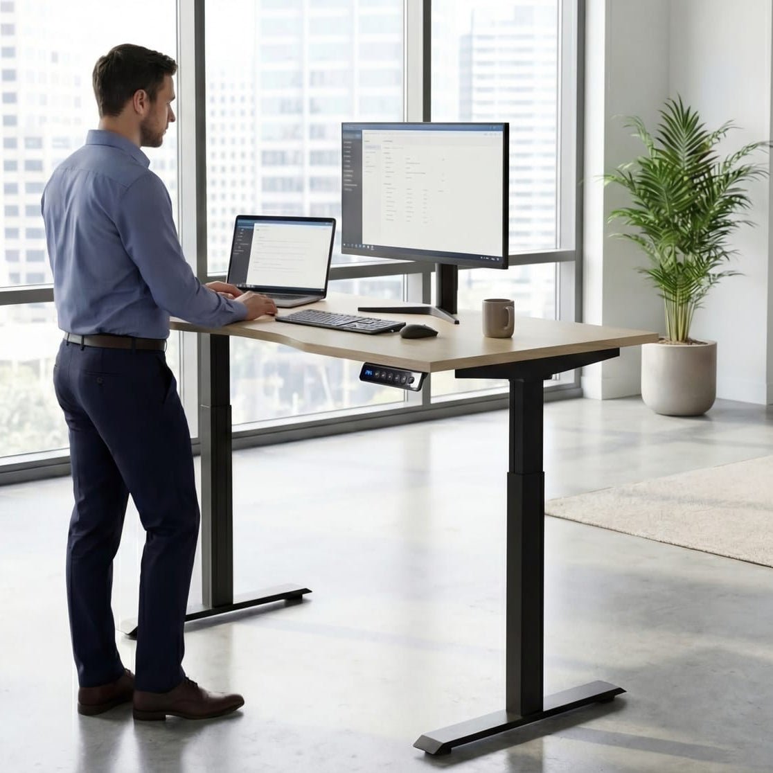 Levanta AV8 Height Adjustable Desk Portals Top 120,140,160 or 180cm Wide