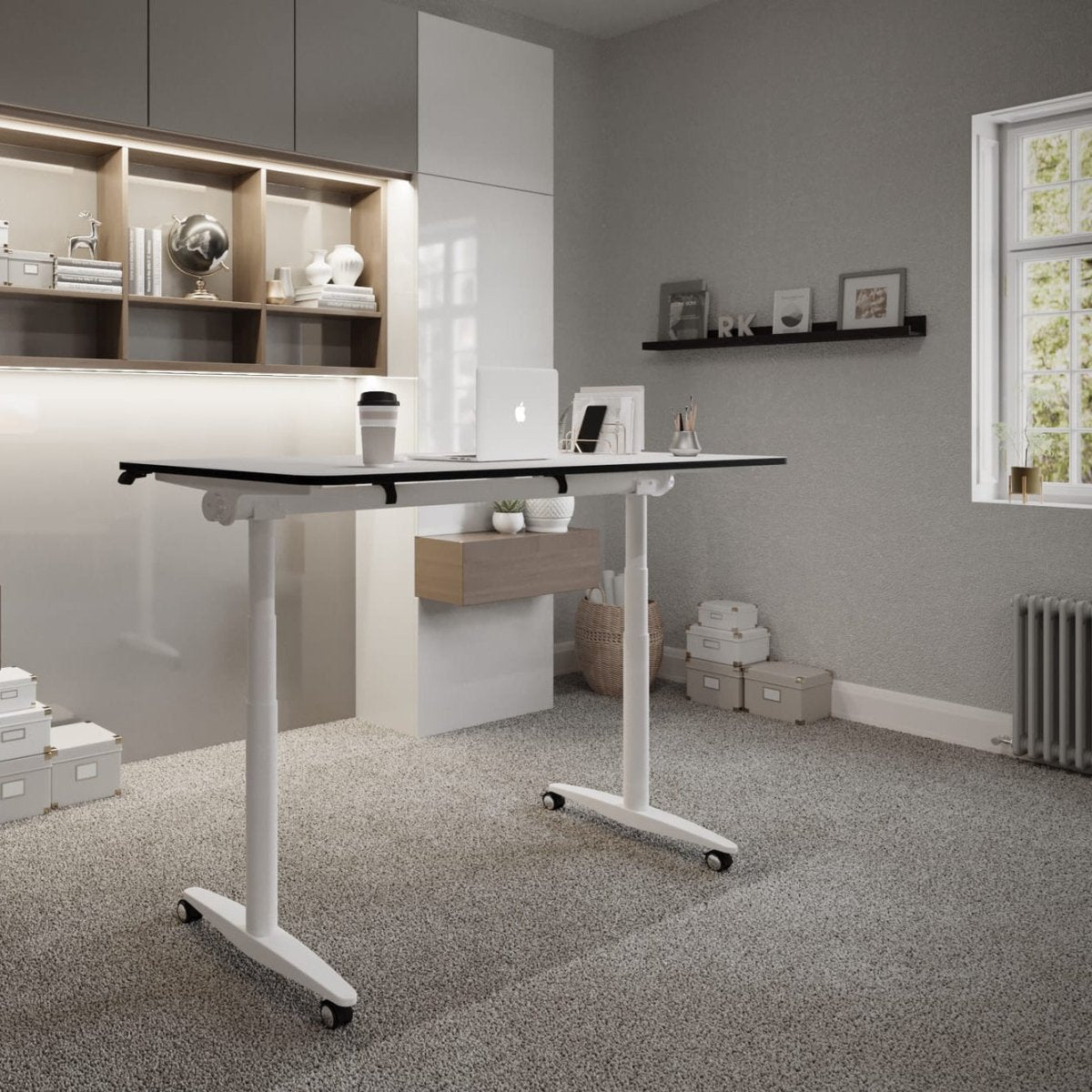 Levanta Flip Me Height Adjustable Desk and Writing Board 80cm x 160cm White