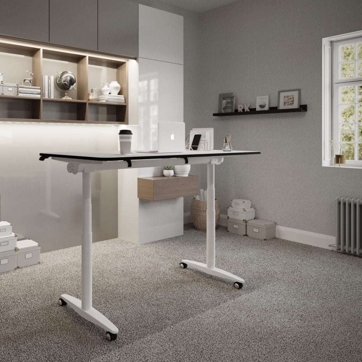 Levanta Flip Me Height Adjustable Desk and Writing Board 80cm x 160cm White
