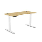 140cm Levanta Zoom Height Adjustable Desk Environmental Scallop Bamboo Top White Legs Offer