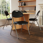 Milan High Back Black Vinyl Chrome Frame folding Visitor Office Chair