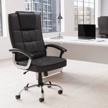 Moore Deluxe High Back Black Executive Office Chair Office Chair with Arms