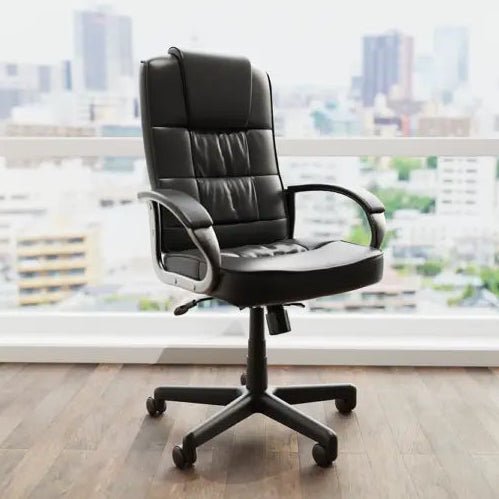 Moore High Back Executive Office Chair  Black with Arms