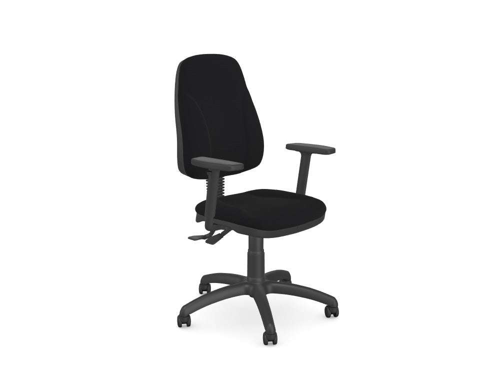 OA Series High Backrest Office Chair - SKU: OA2SF/ADJARMS/BBK, Fabric: BBK