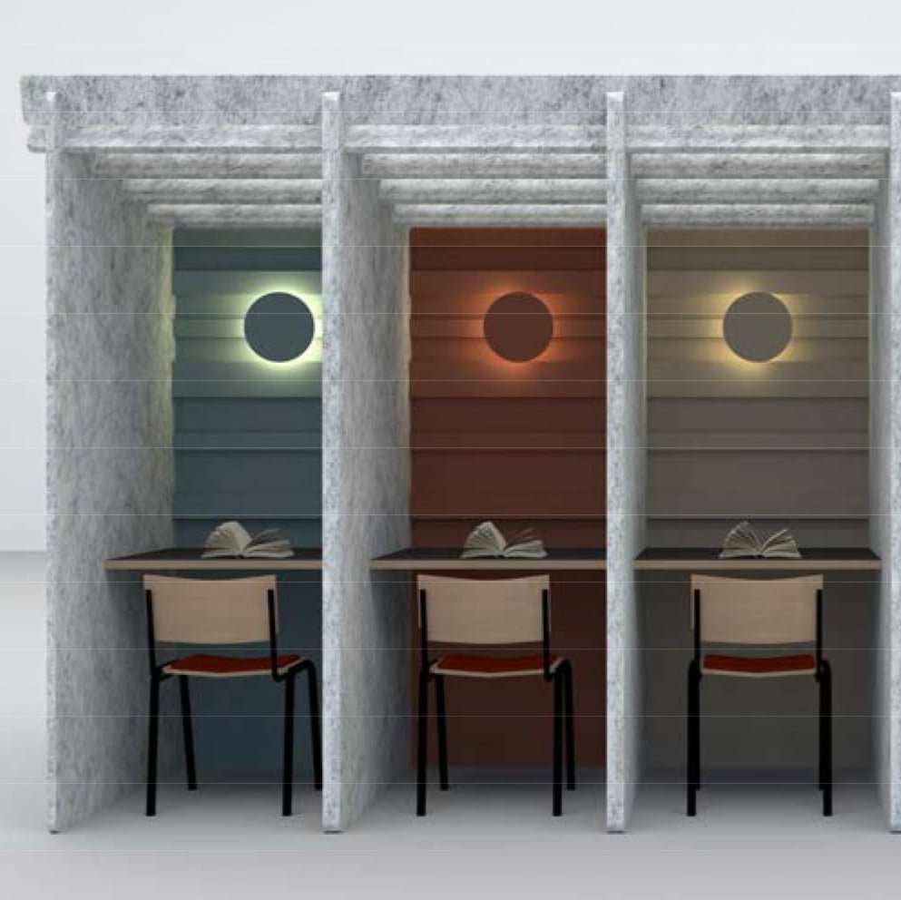 Design blueprint of acoustic office booth with dimensions