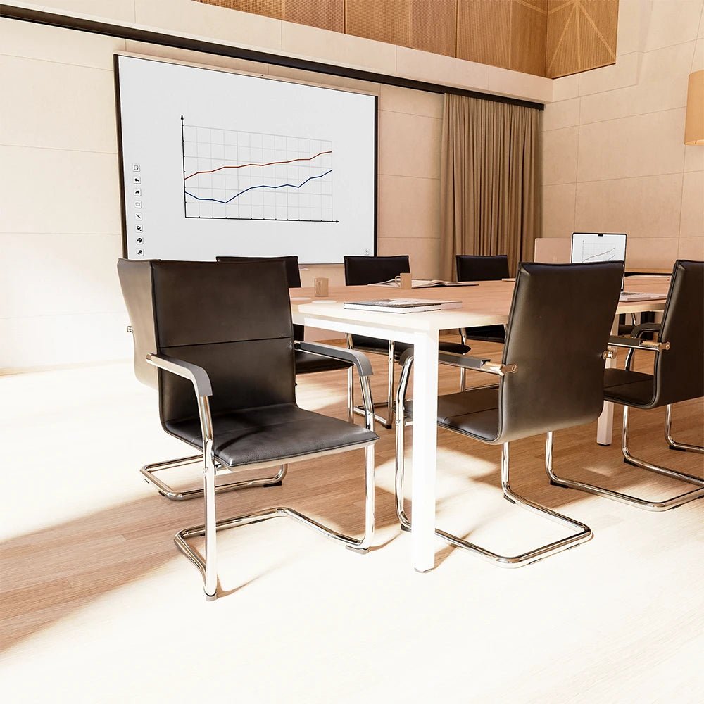 Office Chair Echo Medium Back Visitor Leather Cantilever with Arms