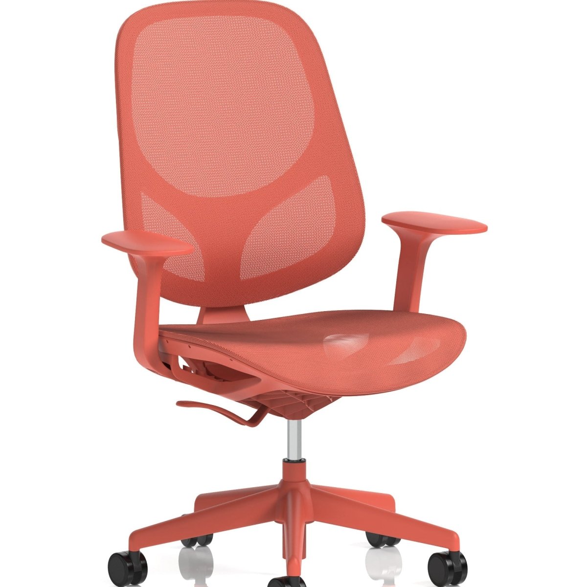 Tutti Mesh Medium Back Task Operator Office Chair with Arms Red