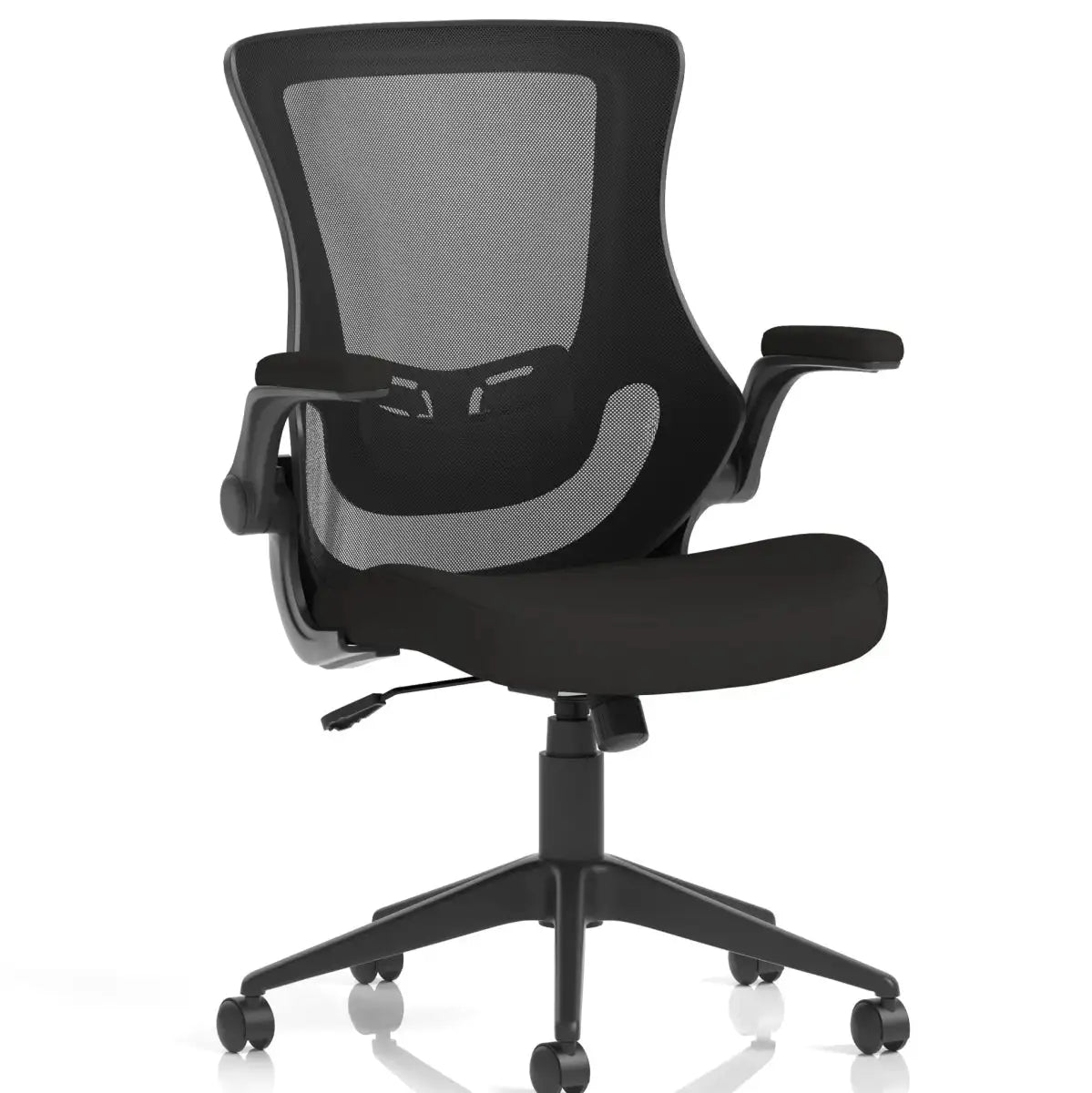 Front view of ergonomic mesh office chair with adjustable height
