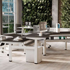Office Cluster Desk Height Adjustable Leap 3 Person Workstation