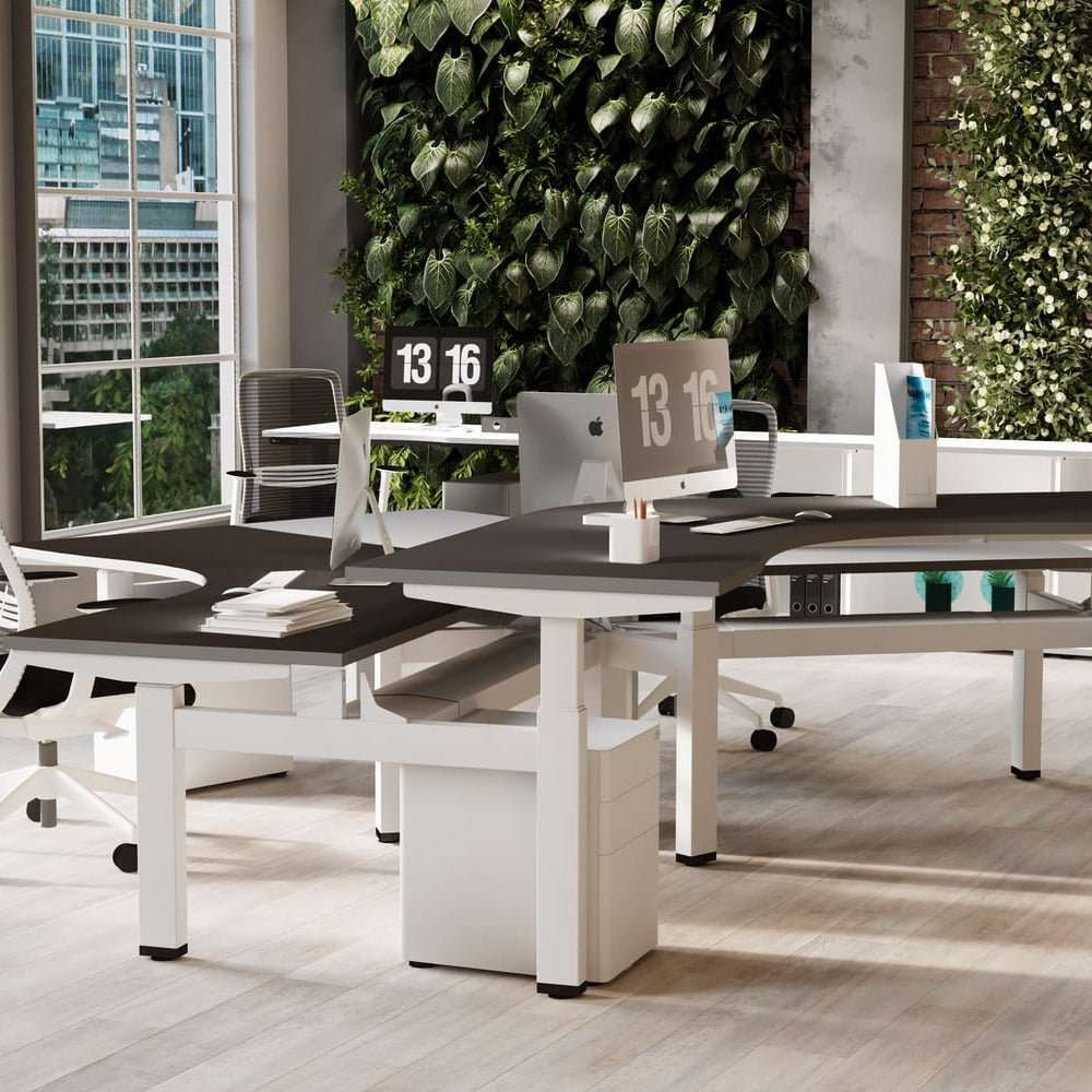 Office Cluster Desk Height Adjustable Leap 3 Person Workstation