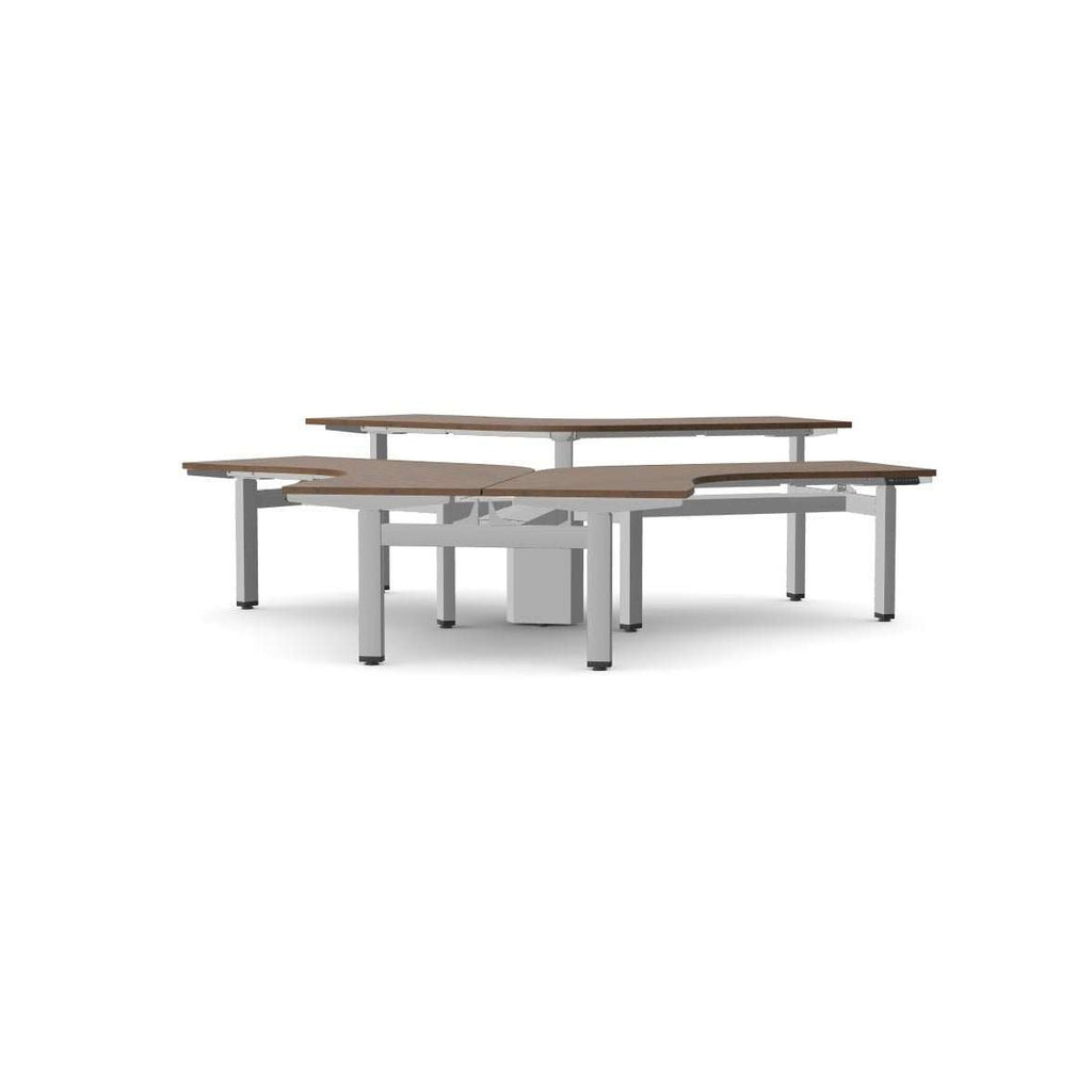 Office Cluster Desk Height Adjustable Leap 3 Person Workstation