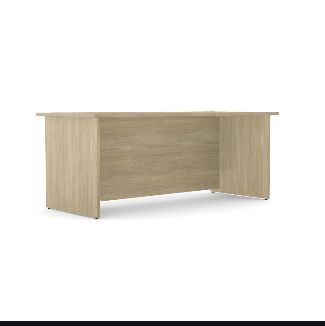 Office Panel legs Straight Desk 80cm deep Ashford SFAST 220cm American Oak