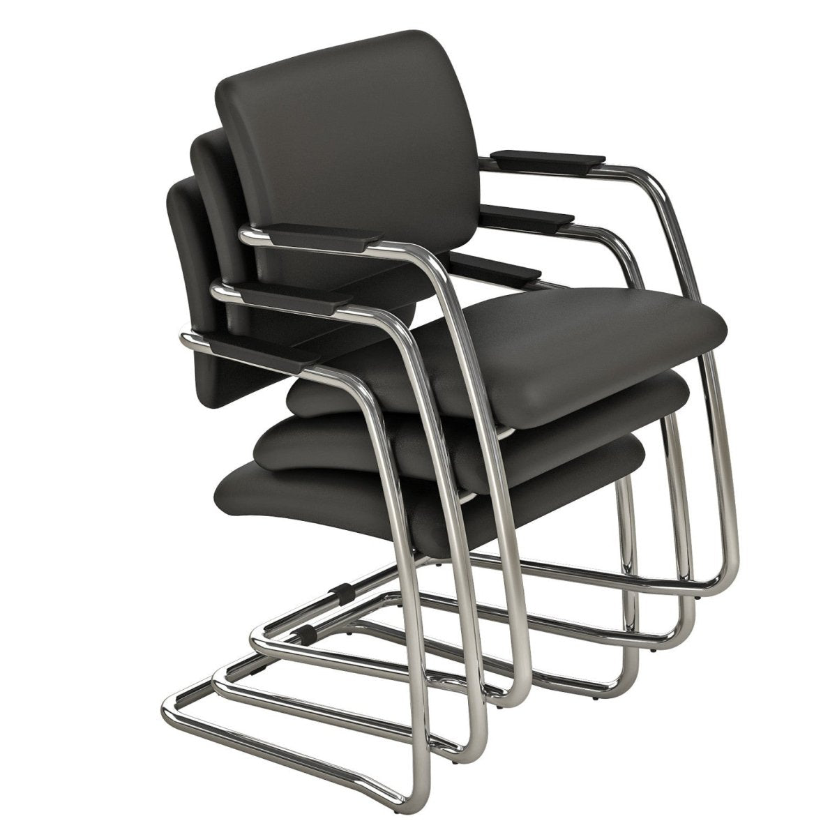 Office Stacking Chair OQ1 SeriesChrome legs and colour choice in 360 view