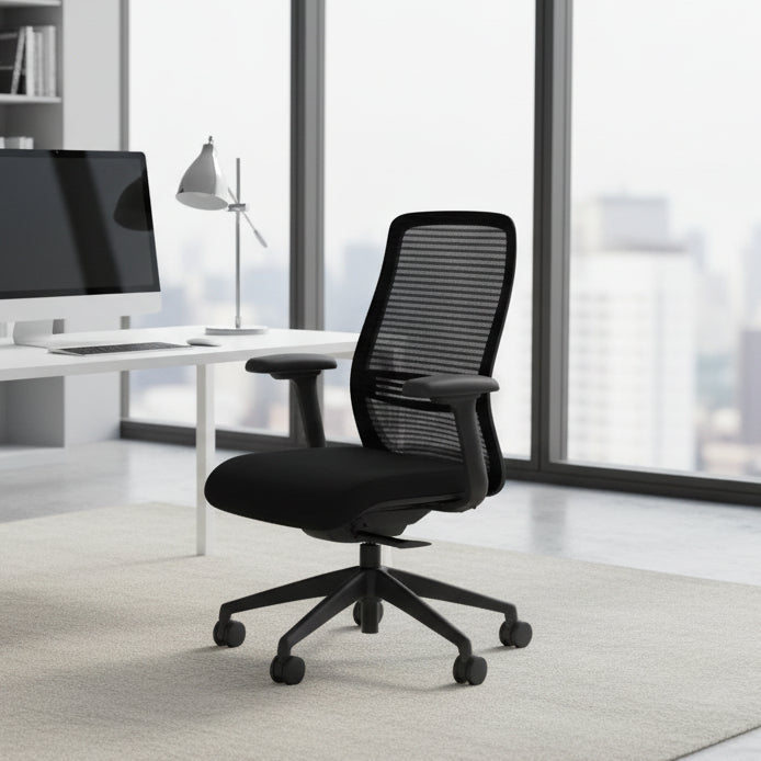 NV mesh back chair ith lumbar support in black