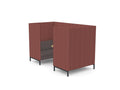 Platinum Booth 4 Seater Workstation Walls Fabric - Rivet Forge Seat - Rivet Woodrose Leg Type - Standard Painted Metal Legs, Metal Leg Finishes - RAL 7016 anthracite - smooth, Table Finishes - Natural Oak, Table Leg Finish - RAL 7016 anthracite - smoothTHATSMYOFFICE
