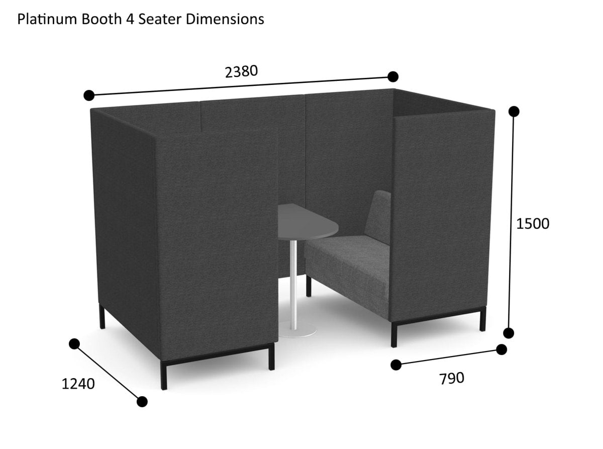 Platinum 4-Seater Sofa Booth with Table