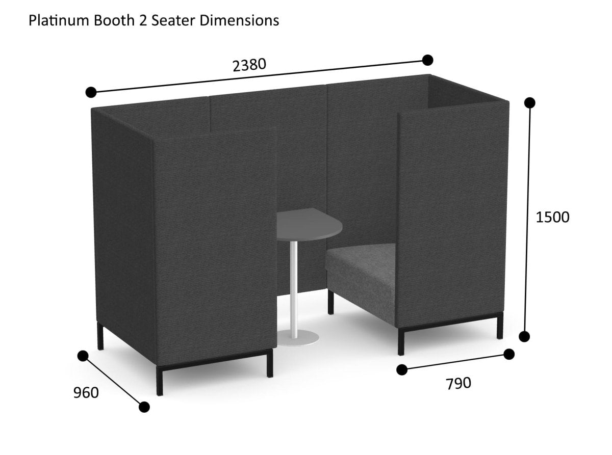Platinum 4-Seater Sofa Booth with Table