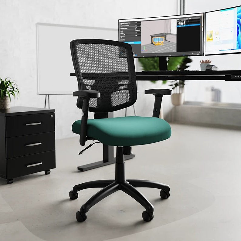 Portland II Medium Mesh Back Task Operator Office Chair with Arms