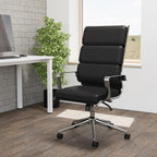 Savoy High Back Executive Leather Office Chair  Black with Arms