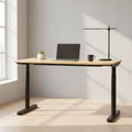 Sit Stand Desk Rounde Leg Sustainable Bamboo Rectangular Levanta Rounde-