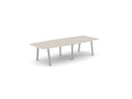 Switch Two Piece Curved Meeting Table, A - Leg - SKU: Complete Product: S - LEA - MTC30/12/CM/SLV, Components: Tops 2x: S - MTC1512/CM, Beams 4x: S - B1200/SLV, Legs: S - LM1000/SLV, S - LEA1000/SLVTHATSMYOFFICE