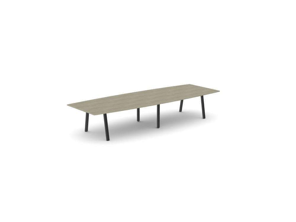 Switch Two Piece Curved Meeting Table, A - Leg - SKU: Complete Product: S - LEA - MTC40/14/AO/BLK, Components: Tops 2x: S - MTC2014/AO, Beams 4x: S - B1600/BLK, Legs: S - LM1000/BLK, S - LEA1000/BLKTHATSMYOFFICE