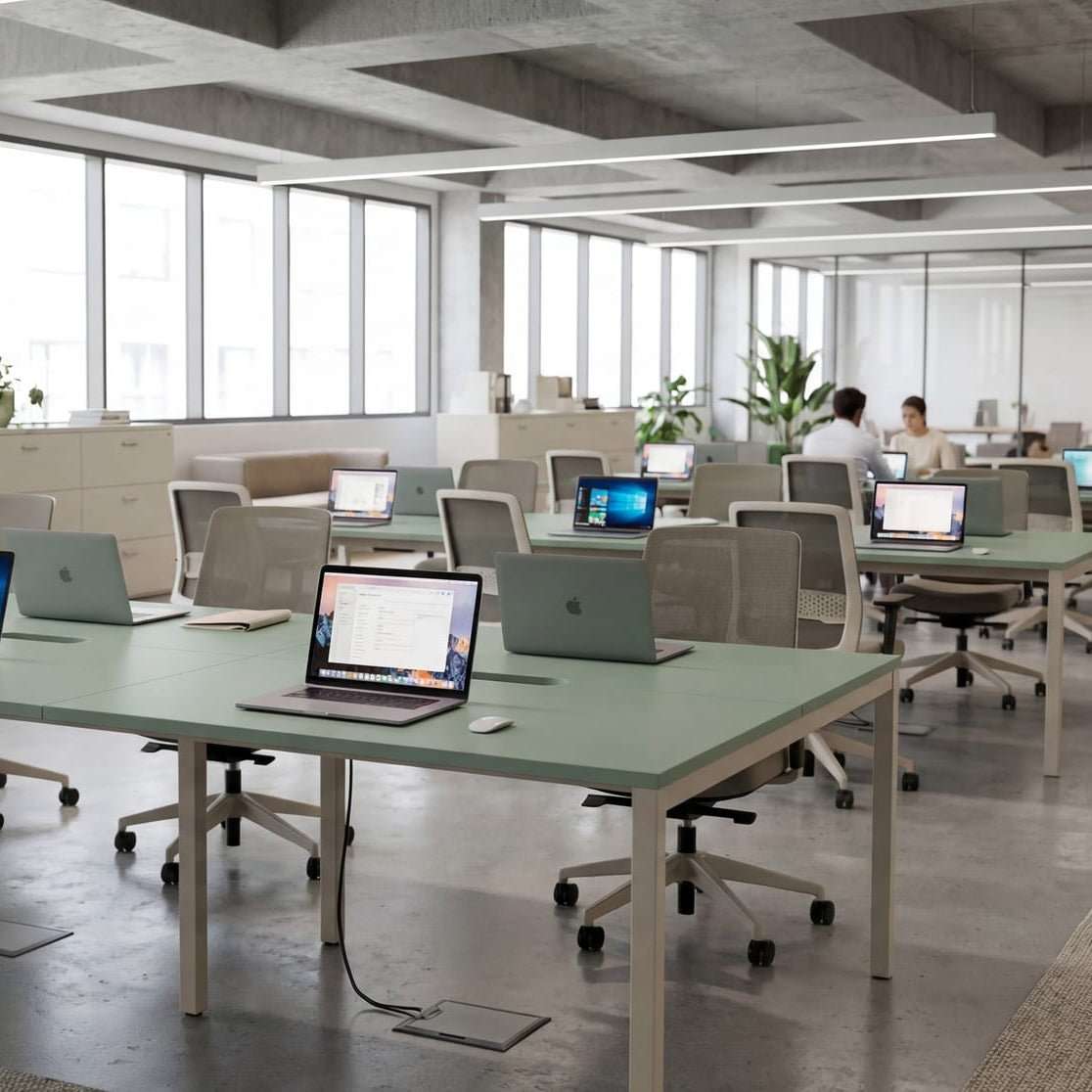 Uni Bench Desk 2 Person Open Leg Portal or Scallop Top