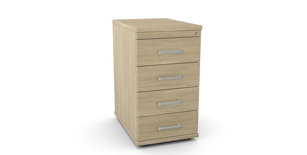 Wooden Desk High Pedestal Wuteh 4 Drawer 60cm/80cm Deep KO - CD 6Under Desk Pedestal Wooden