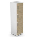 Wooden Locker With RFID Card Lock 42 D 40 W 153cm H Grey/White Carcase with Wooden Fronts