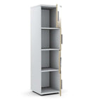 Wooden Locker With RFID Card Lock 42 D 40 W 153cm H Grey/White Carcase with Wooden Fronts