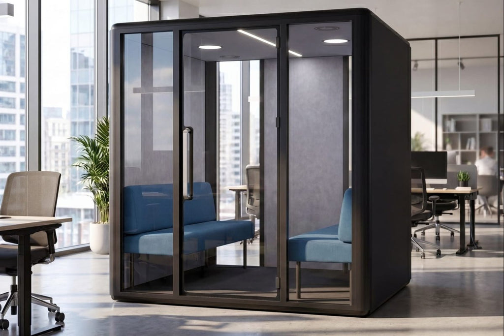 The Zeno 4-Person Pod extends the Zeno family into a larger, shared environment that accommodates up to four people with ease