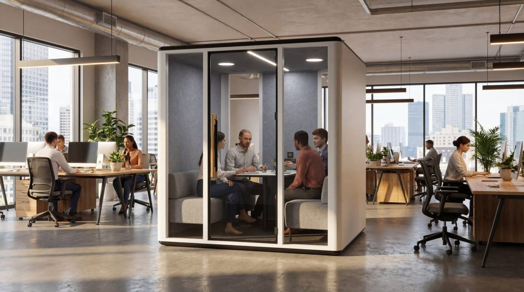 Zeno 4 Person Acoustic Office POD Room 207cm W 153cm DOffice Meeting PODTHATSMYOFFICE