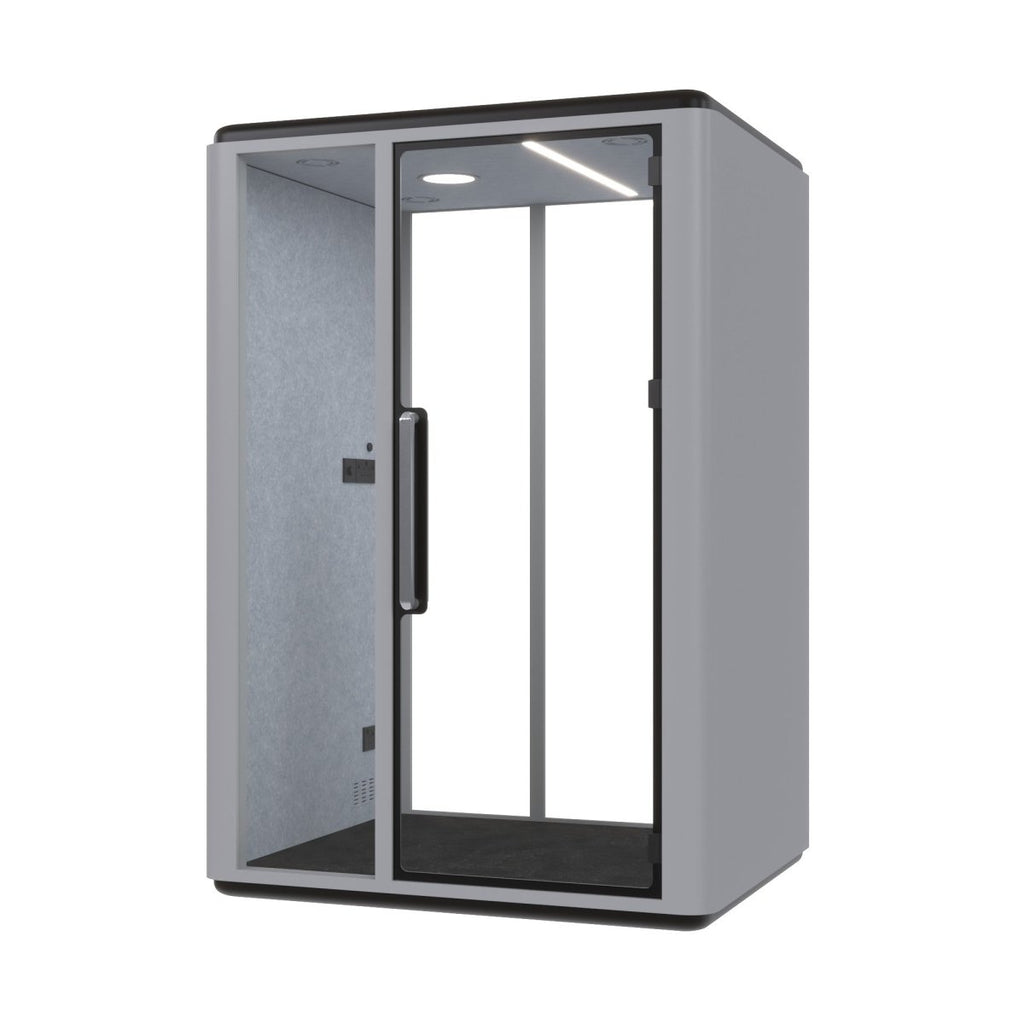 Zeno Hybrid Phone Booth Acoustic Office POD Room 157.5cm W 128cm D grey