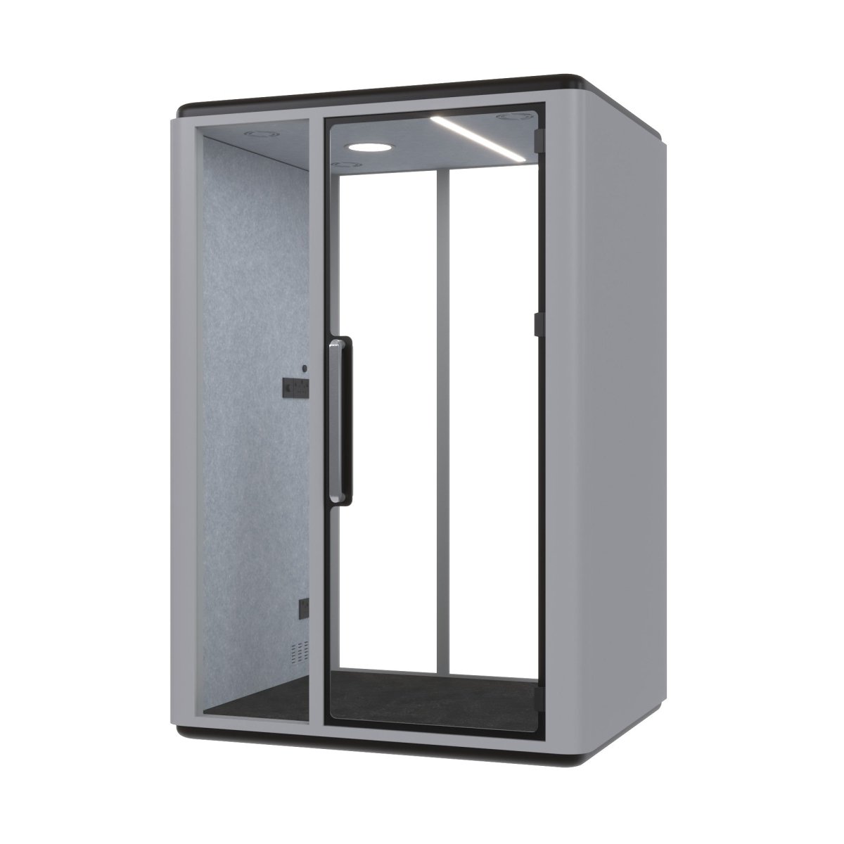 Zeno Hybrid Phone Booth Acoustic Office POD Room 157.5cm W 128cm D grey