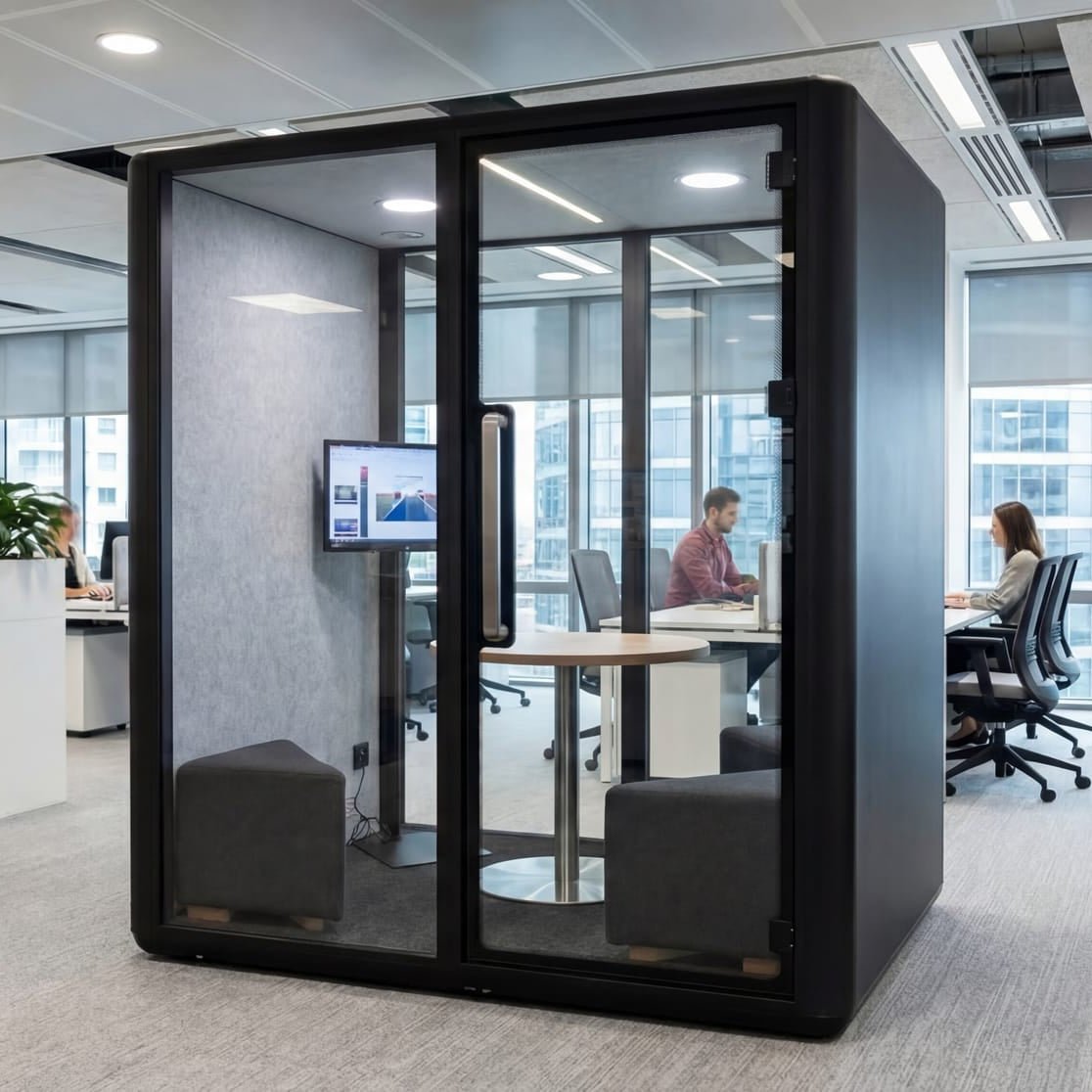Zeno Hybrid Plus Phone Booth Acoustic Office POD Room 195cm W 128cm D