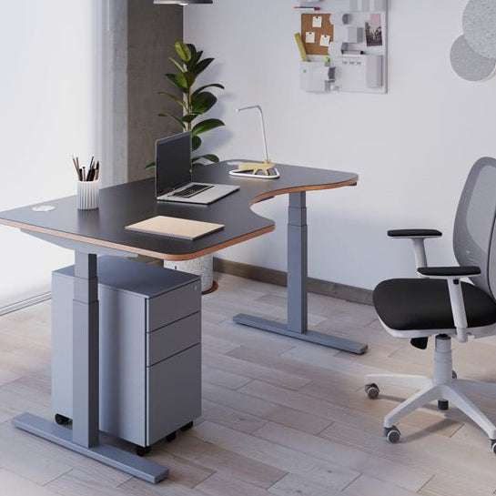 Height Adjustable Standing Right Hand Corner Radial Desk Levanta Zoom 160cm Wide