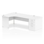 Office furniture impulse-panel-end-crescent-desk-workstation Dynamic  White 180 Left Wide 800 Pedestal
